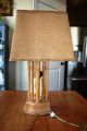 Mid Century Bamboo Hollywood Regency Porcelain Shade Lamp By Lea Lamps photo 5