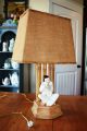 Mid Century Bamboo Hollywood Regency Porcelain Shade Lamp By Lea Lamps photo 7