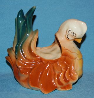 Vintage Porcelain Ceramic Art Pottery Darling Hen Chicken Bird Figurine/planter photo