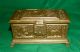 Antique Bronze/brass Jewelry Dresser Box Marked Kw Velvet Lined Metalware photo 10