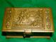 Antique Bronze/brass Jewelry Dresser Box Marked Kw Velvet Lined Metalware photo 1
