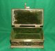 Antique Bronze/brass Jewelry Dresser Box Marked Kw Velvet Lined Metalware photo 5
