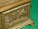 Antique Bronze/brass Jewelry Dresser Box Marked Kw Velvet Lined Metalware photo 7