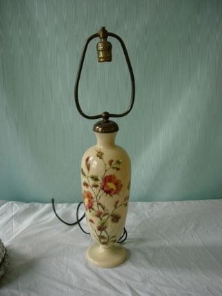 Antique Bristol Glass Lamp Hand Painted photo