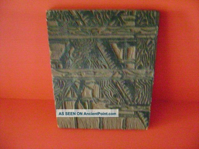 Vintage Hand Carved Wood Printing Block Other photo