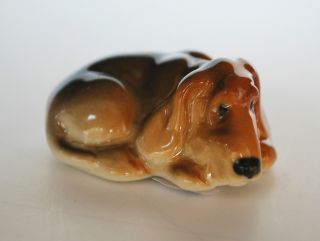 Porcelain Figurine Dog Puppy.  Hand Painted.  Unique photo