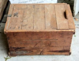 Antique Wooden Cranberry Market Crate W/sliding Lid,  Stamped - Cape Cod,  Plymouth photo