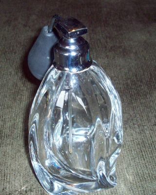 Daum France Crystal Perfume Bottle With Atomizer - Heavy Art Glass photo