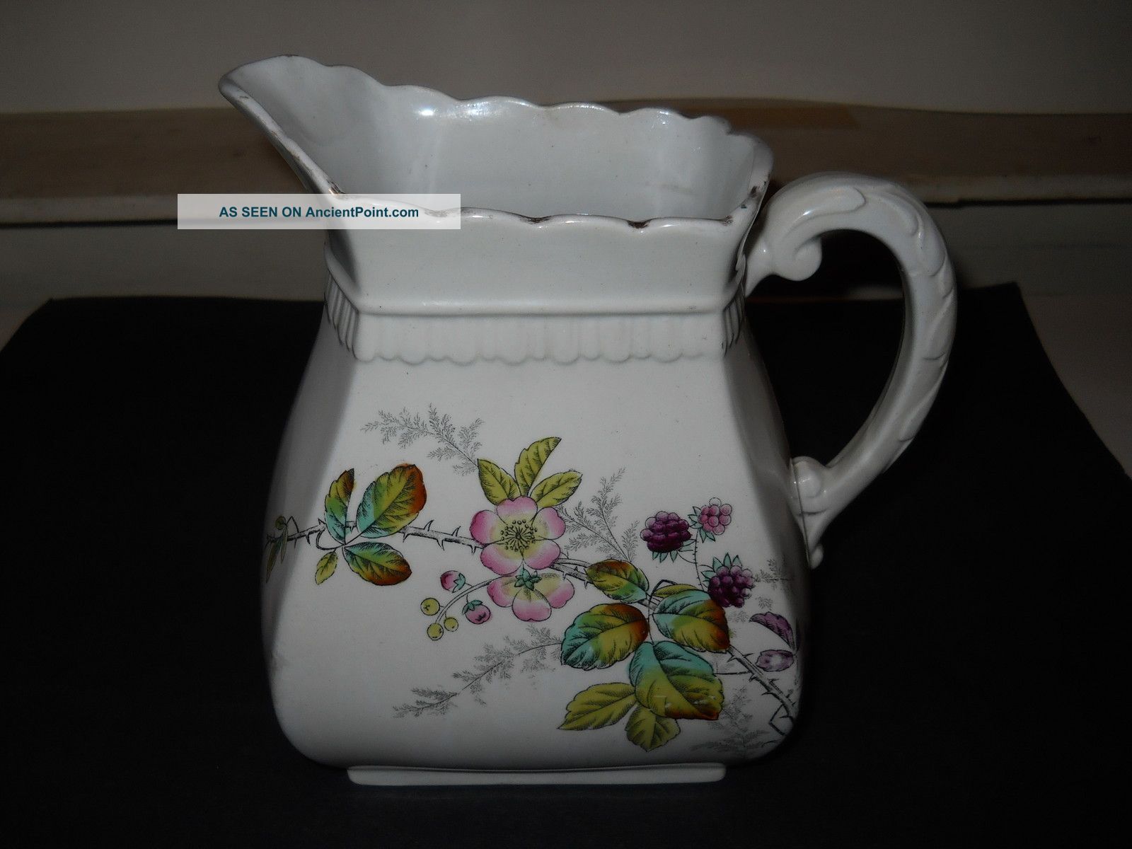 Antique Bridgwood&son Porcelaine Opaque Ceramic Pitcher England C.  1914 Pitchers photo