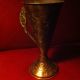 Artist Inspired Hand Carved Copper Vase With Brass Ornate Handle Metalware photo 1