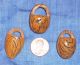 3 Vintage Hand Carved Peach Pit Basket Shapes=miniature=charm=crafts Carved Figures photo 2