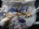 Rare Antique Cup Applied Encrusted Flowers Meissen Cobalt Gold Victorian Dresden Cups & Saucers photo 1