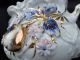 Rare Antique Cup Applied Encrusted Flowers Meissen Cobalt Gold Victorian Dresden Cups & Saucers photo 5