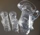 Antique Etched Lrg.  Crystal Pitcher + 4 Glasses Set_no Flaws_handblown_egyptian Pitchers photo 1