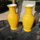 Chinese Yellow Monochrome Porcelain Rouleau Vase Vases - Pair Vases photo 3