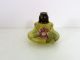 Rare Yellow Satin Glass Perfume Bottle With Hand Painted Flowers Perfume Bottles photo 1