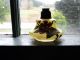 Rare Yellow Satin Glass Perfume Bottle With Hand Painted Flowers Perfume Bottles photo 4