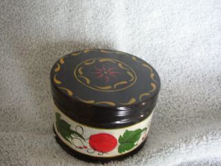 Toleware Small Tin Box Canister - New England Style Design & Colors photo