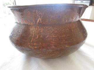 Antique English Beaten Copper Bowl photo