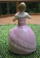 Antique Porcelain Pretty Lady Figurine Perfume Bottle Germany Pink Dress Perfume Bottles photo 1