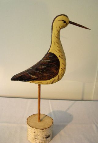 Vintage Signed Jim Gibbs Carved Sea Bird. photo