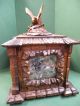 Incredible Black Forest Tantalus Set With Carved Bird On Lid Circa 1850 Decanters photo 3