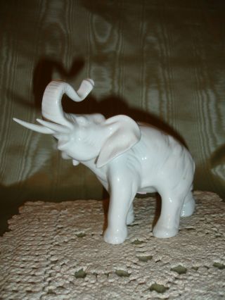 Great Antique Royal Dux Czech Bohemia Porcelain Elephant Figurine Statue. .  L@@k photo