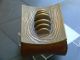 Vintage - Art Wood Box - With Heavy Brass Lid Designed As An Wood Textural Boxes photo 1