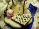 Antique Staffordshire Figurine Figure Seated Group People Playing Chess Figurines photo 8