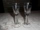 Pair Of Antique Cordial/liquor Glasses With Barley Twist Pedestal Mint Stemware photo 6