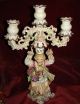 Handpainted Porcelain Figural Candelabra Nc Mark Candle Holders photo 10