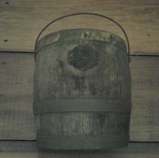 Vintage Wood & Iron Barrel / Bucket photo