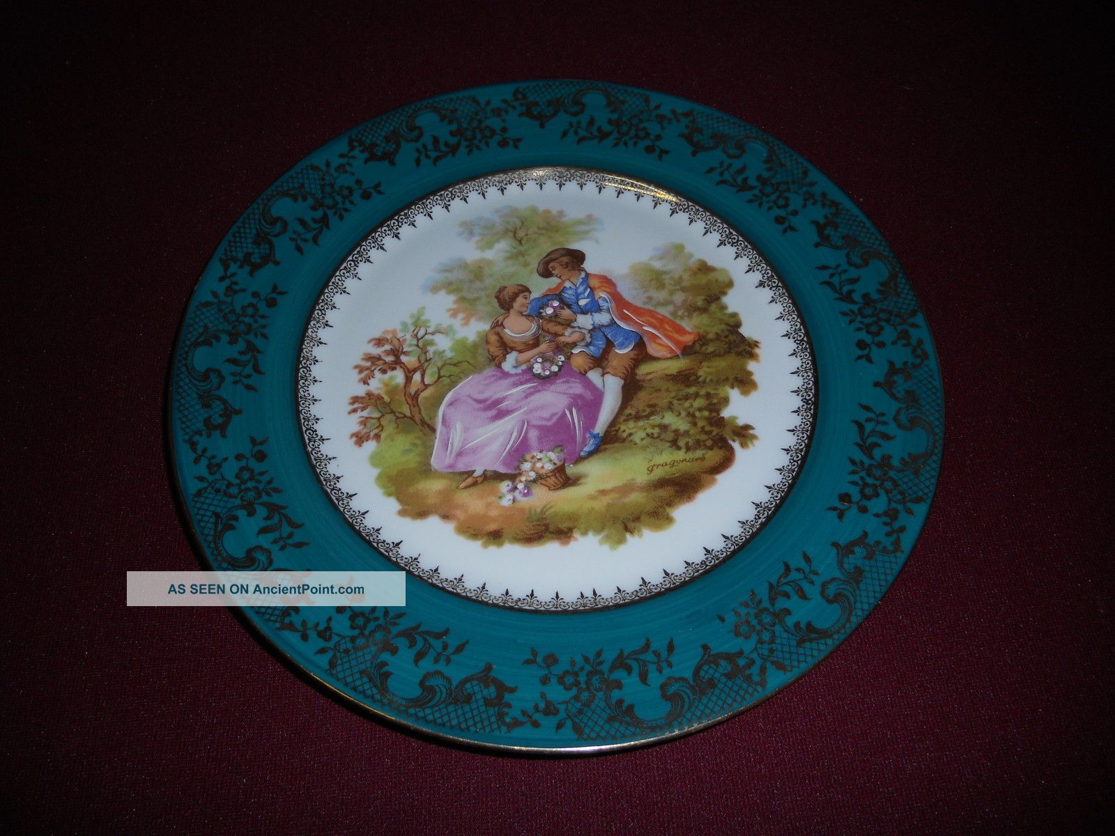 French Romantic Scene Portrait Plate Plates & Chargers photo