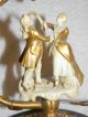 Antique 1914+ French Gilt Boudoir Tole Lamp W/goebel Porcelain Figurine Toleware photo 7