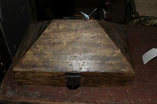 Antique Wooden Box With Handle photo