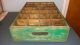 Vintage 1970s Chic Shabby Green Kc Love Wood Wooden Soda Bottle Pop Crate Crates Boxes photo 1