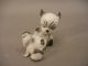 Antique German Porcelain Dog W/metal Insect Pair Figurines photo 9