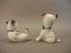 Antique German Porcelain Dog W/metal Insect Pair Figurines photo 3