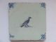4 Dutch Delft Tiles With Small Animals 17th C.  +++++++++++++ Tiles photo 3