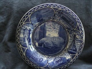 Flow Blue Antique Souvenir Plate C.  1906 