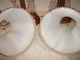 Rare Vintage Pair Of Wood Lamps 3 - Way 2 - Lights On Base Holds Glass Globes1 - Top Lamps photo 10
