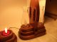 Rare Vintage Pair Of Wood Lamps 3 - Way 2 - Lights On Base Holds Glass Globes1 - Top Lamps photo 5