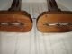 Rare Vintage Pair Of Wood Lamps 3 - Way 2 - Lights On Base Holds Glass Globes1 - Top Lamps photo 6