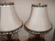 Rare Vintage Pair Of Wood Lamps 3 - Way 2 - Lights On Base Holds Glass Globes1 - Top Lamps photo 8