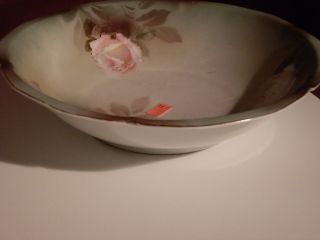Rs German Porcelain Bowl With White Roses photo