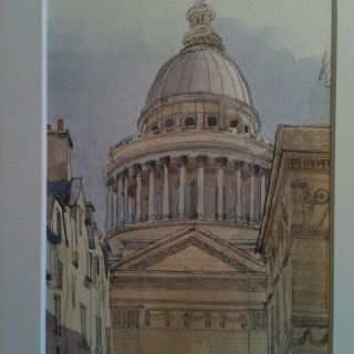 Paris Watercolor Print Pantheon - Pierre Deux photo