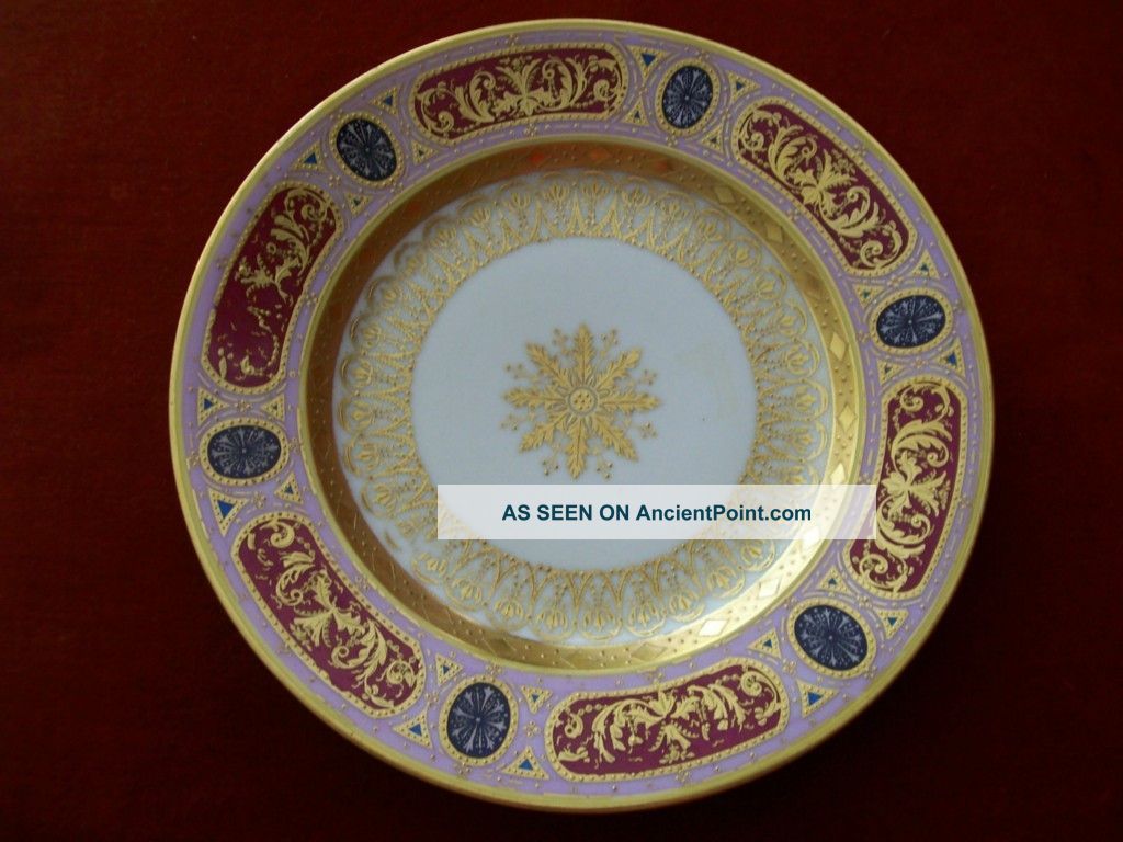 19th C Royal Vienna Hand Painted Plate - Neoclasical Design Plates & Chargers photo