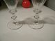2 Antique 18th Century Double Wafer Stem Paneled Wine Glasses Stemware photo 2