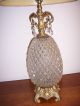 Vintage Glass Pineapple Table Lamp Hollywood Art Deco Swag Light Retro Lamps photo 1