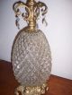 Vintage Glass Pineapple Table Lamp Hollywood Art Deco Swag Light Retro Lamps photo 4